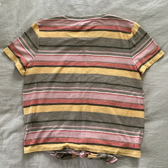 Madewell Texture & Thread Modern Tie-Front Top in Kieran Stripe Size Medium - Picture 6 of 12